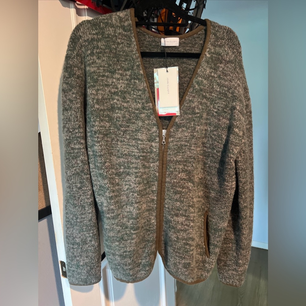 John Elliott Andres full zip cardigan jacket Sz medium